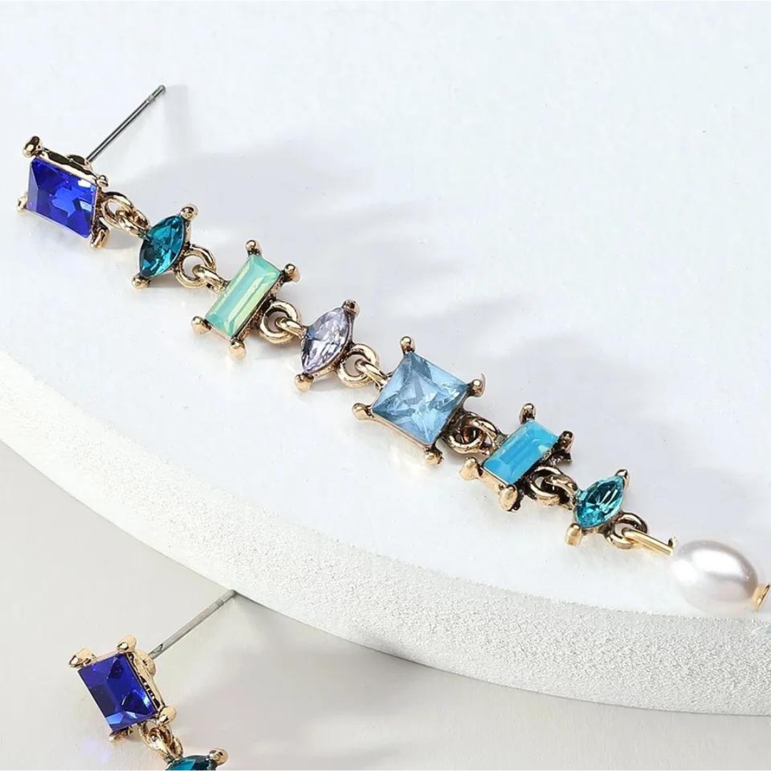Chokore Cystal Blue Dangle Earrings