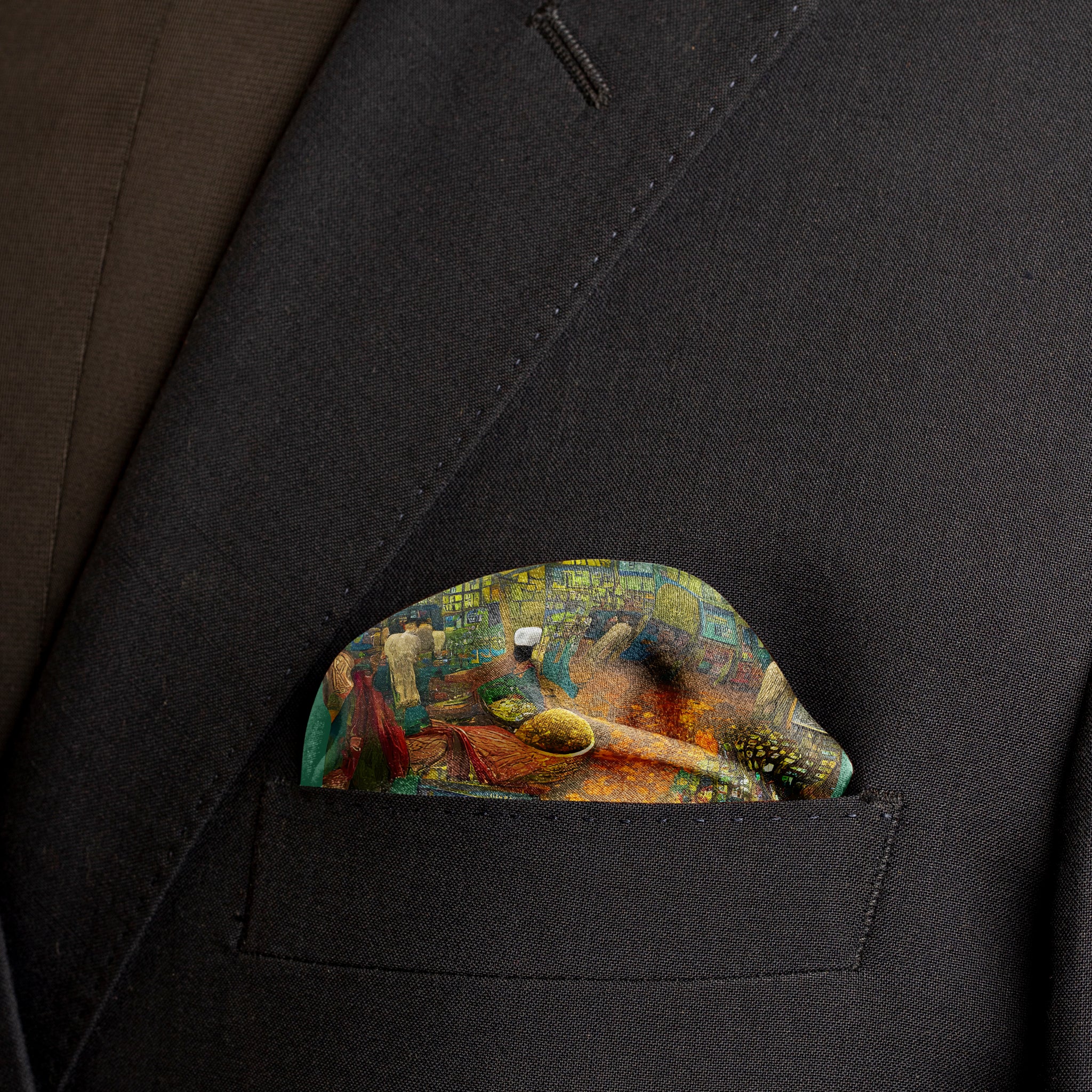 Indian Spice Bazaar Pocket Square From Chokore Arte Collection