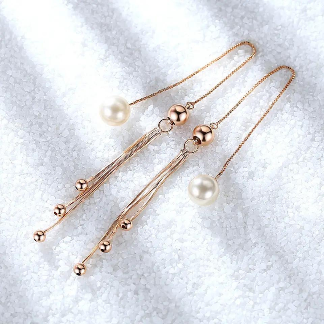 Chokore Tassel Pearl Earrings
