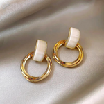 Chokore Chokore Gold-Opal Dangle Earrings 