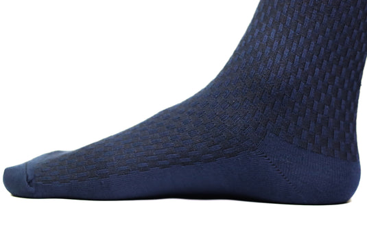Chokore Navy Blue Double Needle Bamboo Socks