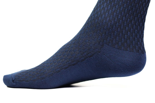 Chokore Navy Blue Double Needle Bamboo Socks