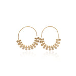 Chokore Textured Hoops with Filigree, Gold plated. Handmade 