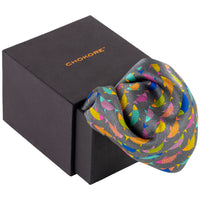 Chokore Chokore Grey and Multicoloured Satin Silk pocket square from the Wildlife Collection