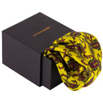 Chokore Chokore Red and Lemon Green Silk Tie - Plaids line Chokore Yellow Satin Silk pocket square from the Indian at Heart Collection
