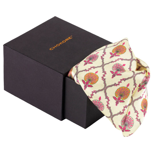 Chokore Pink Satin Silk pocket square from the Indian at Heart Collection