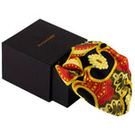 Chokore Chokore Red & Yellow Silk Tie - Indian At Heart range Chokore Red Satin Silk pocket square from the Indian at Heart Collection