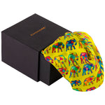 Chokore Chokore Lemon & White Silk Tie - Indian at Heart line Chokore Lime Satin Silk pocket square from the Wildlife Collection