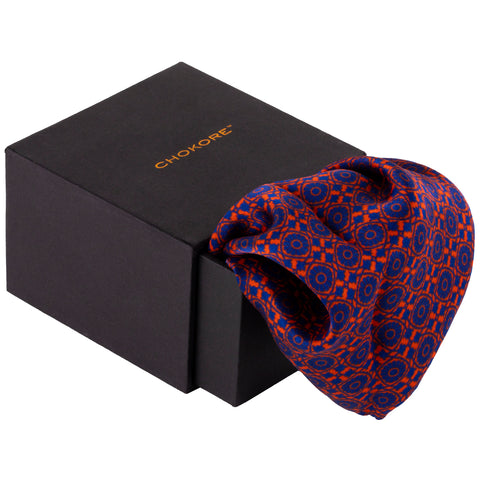 Chokore Red Satin Silk pocket square from the Plaids Line - Chokore Red Satin Silk pocket square from the Plaids Line
