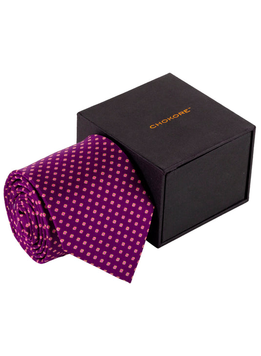 Chokore Purple & Rust Silk Necktie - Indian at Heart Collection