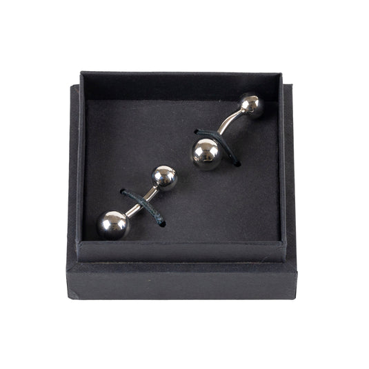 Silver Dumbbell Cufflinks – Sleek Metallic Charm