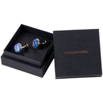 Chokore Chokore Silver and Blue Stone Premium Range of Cufflinks 