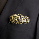 Chokore Chokore Black and White Satin Silk pocket square from the Wildlife Collection 