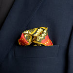 Chokore Chokore Red Satin Silk pocket square from the Indian at Heart Collection 