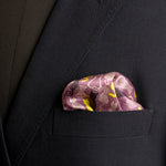 Chokore Chokore Orange & Red Silk Tie - Indian at Heart line Chokore Mauve and Lime Green Satin Silk pocket square from the Wildlife Collection