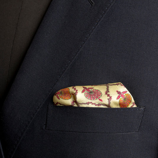 Chokore Pink Satin Silk pocket square from the Indian at Heart Collection