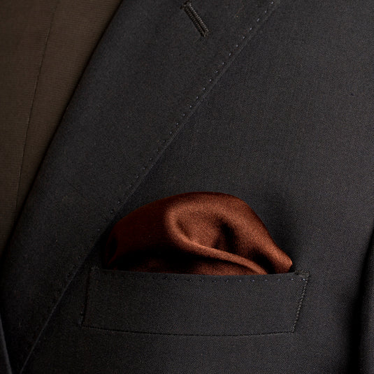 Chokore Brown Satin Silk pocket square from the Sollids Line