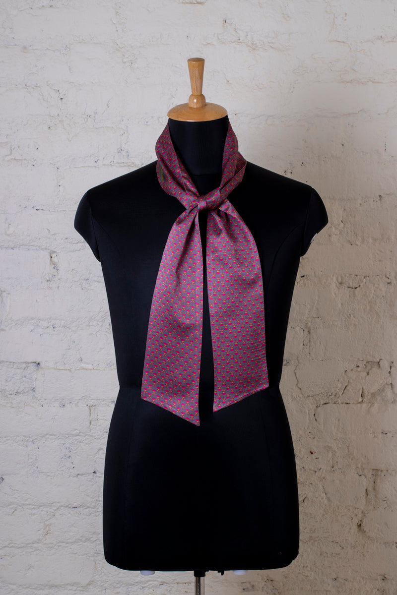 Printed Pink and Purple Silk Stole for Women