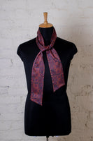 Chokore Printed Red and Blue Silk Stole for Women