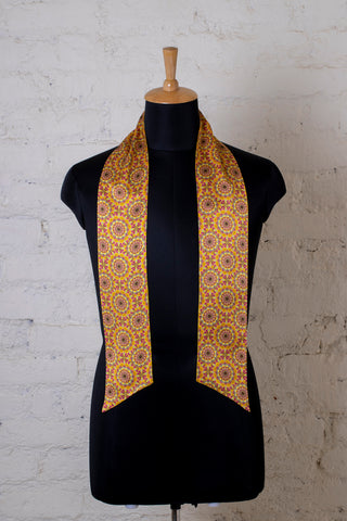 Printed Yellow Silk Stole for Women - Printed Yellow Silk Stole for Women