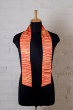 Chokore Printed Orange and Tangerine Silk Stole for Women 