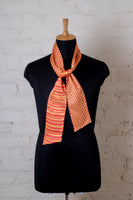 Chokore Printed Orange and Tangerine Silk Stole for Women
