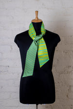 Chokore Printed Sea Green and Yellow Silk Stole for Women 
