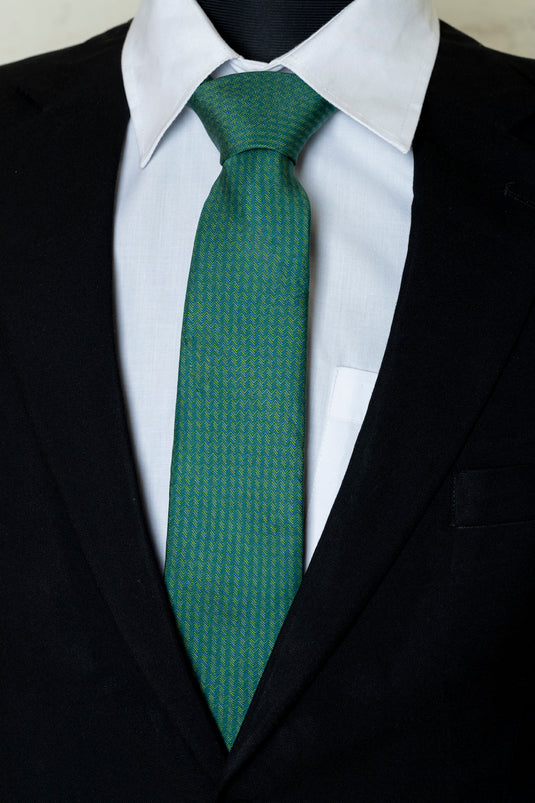 Chokore Green Silk Necktie - Indian at Heart Collection