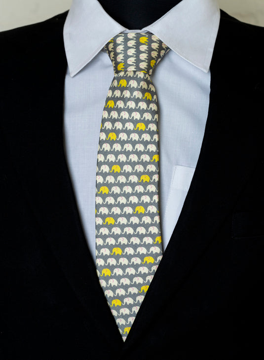 Chokore Grey Silk Tie - Wildlife range