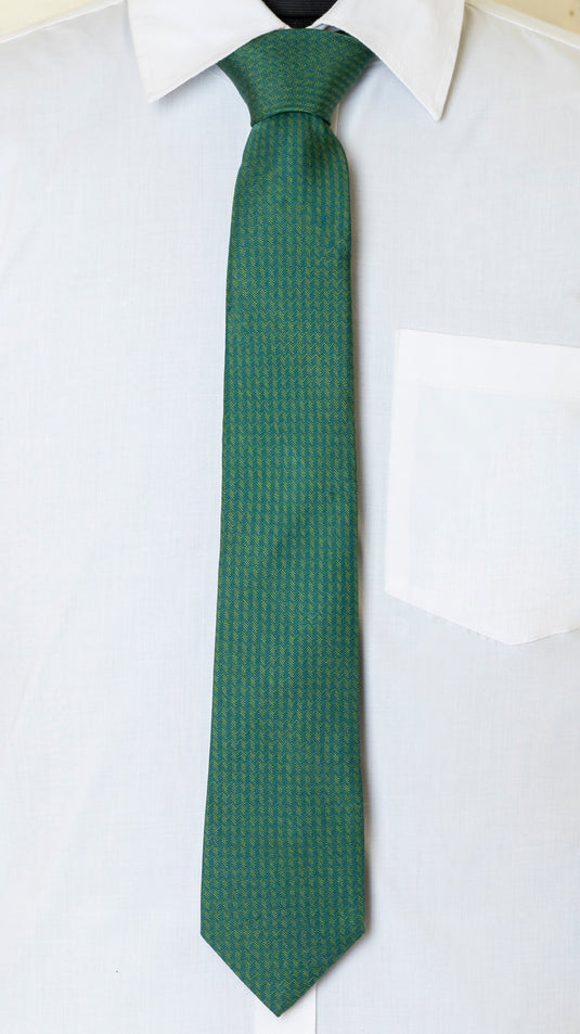 Chokore Green Silk Necktie - Indian at Heart Collection