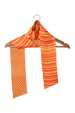 Chokore Printed Orange and Tangerine Silk Stole for Women 