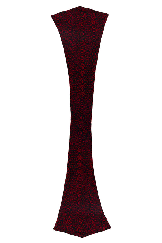 Chokore Men's Red and Black Silk Reversible Cravat