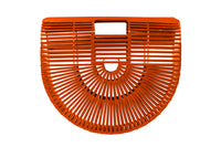 Chokore Bamboo Tote - Handcrafted Basket Bag for Women. Dark Orange. Two Sizes