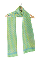 Chokore Printed Mehandi Green & Yellow Silk Stole for Women