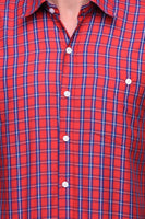 Chokore Chokore Men's Red and Blue Check Cotton Casual Shirt