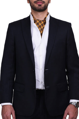 Chokore Men's Brown & Orange Silk Designer Cravat - Chokore Men's Brown & Orange Silk Designer Cravat