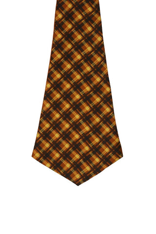 Chokore Men's Brown & Orange Silk Designer Cravat - Chokore Men's Brown & Orange Silk Designer Cravat