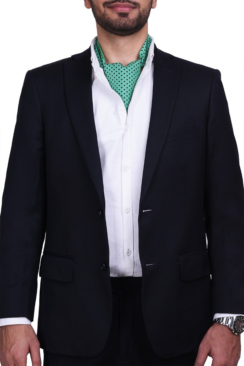 Chokore Men's Light Sea green with black dot Silk Designer Cravat