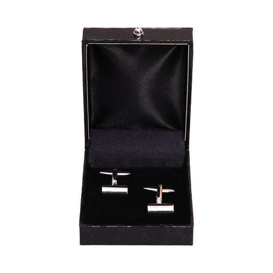 Barrel Silver Cufflinks – Streamlined Sophistication