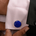 Chokore Chokore Cobalt Blue color Round shape Cufflinks 
