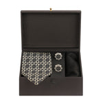 Chokore Chokore Special 3-in-1 Indian at Heart Gift Set, Gray (Pocket Square, Tie, & Cufflinks) Chokore Black color 3-in-1 Gift set