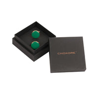 Chokore Chokore Green color Round shape Cufflinks