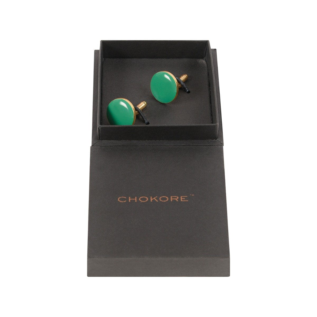 Chokore Green color Round shape Cufflinks
