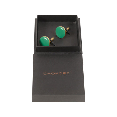 Chokore Green color Round shape Cufflinks - Chokore Green color Round shape Cufflinks