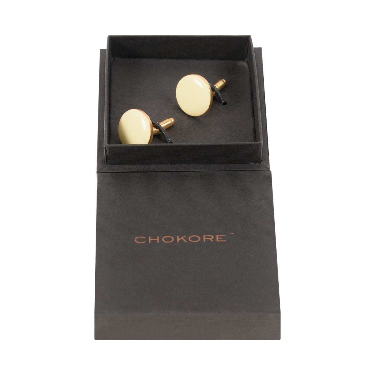 Chokore Beige color Round shape Cufflinks
