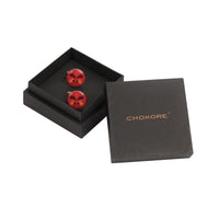 Chokore Chokore Burgundy color Round shape Cufflinks