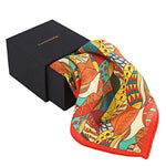 Chokore Chokore Grey & Red Silk Tie & Orange color silk pocket square set Chokore Multi Coloured Pocket Square - Marine line