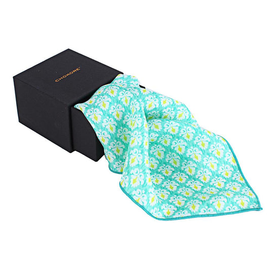 Chokore Sea Green Silk Pocket Square - Indian At Heart line