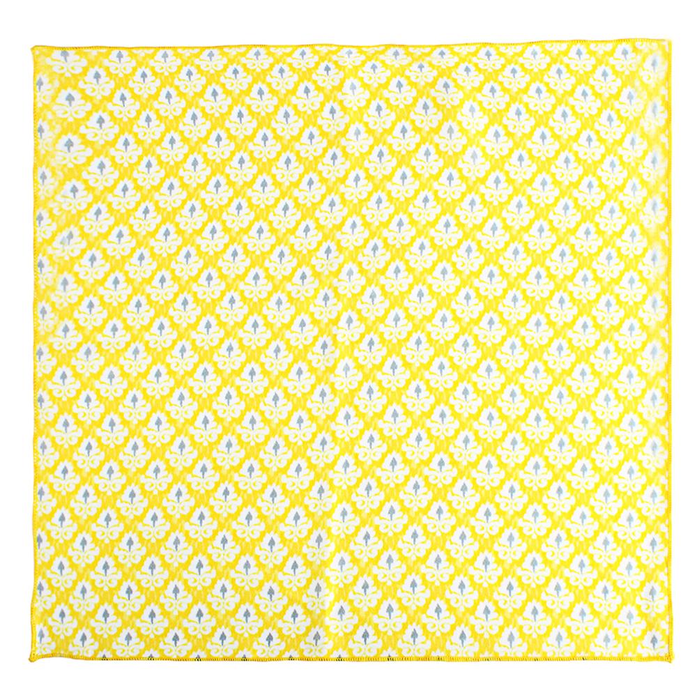Chokore Yellow Silk Pocket Square - Indian At Heart line