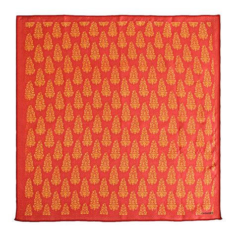 Chokore Red Silk Pocket Square - Indian At Heart line - Chokore Red Silk Pocket Square - Indian At Heart line